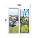 Ламинированные окна 1300*1400