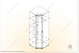 Шкаф угловой Ш-УГ для спальни Классика (820х2126х820)