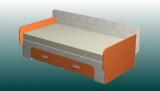 Кровать детская пристенная Д-1КБ