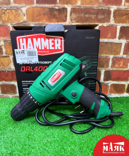О3 Б/У Дрель-шуруповерт HAMMER Flex DRL400A 123 №e00478257